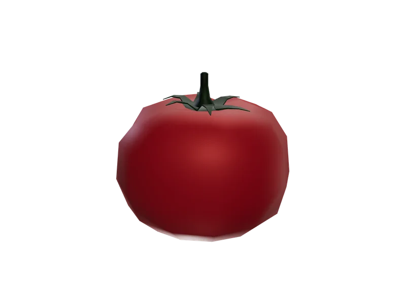 Tomato — 3D render of the throwable model, shown from the side
