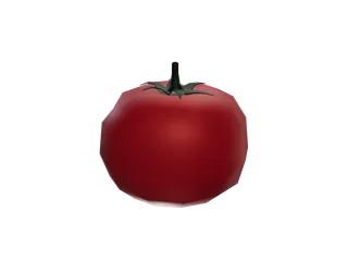 Tomato — 3D render of the throwable model, shown from the side