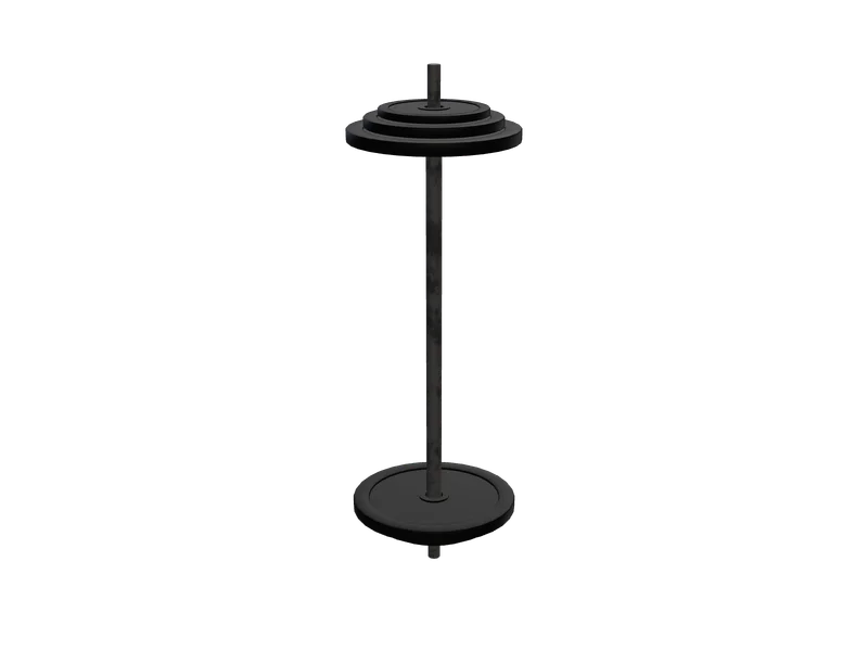 Barbell — 3D render of the melee model, shown from the side
