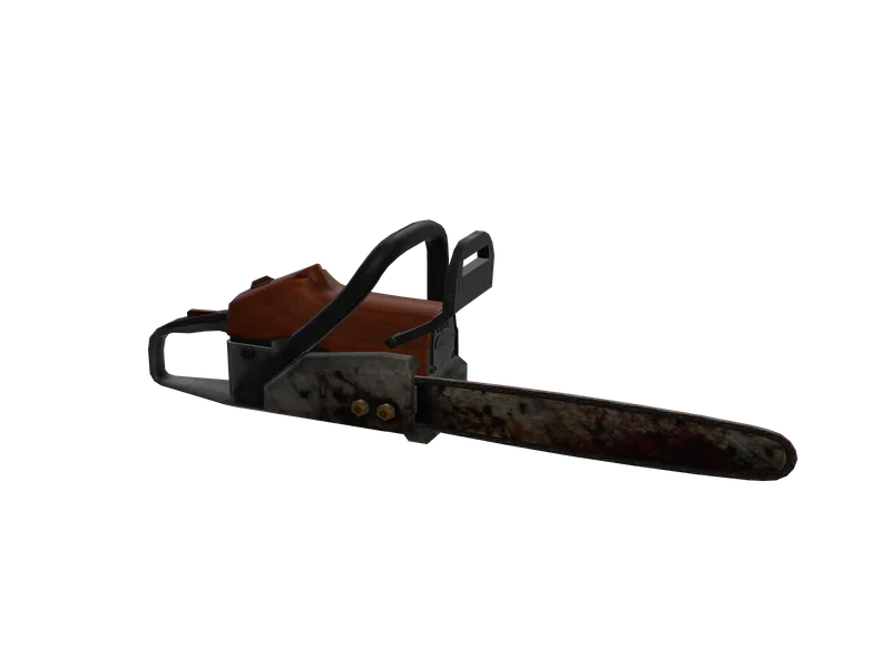Chainsaw — 3D render of the melee model, shown from the side