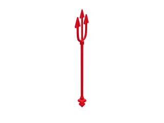 Devilsfork 01 — 3D render of the melee model, shown from the side