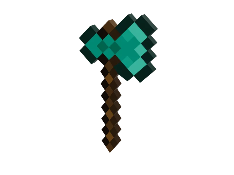 Diamondaxe 01 — 3D render of the melee model, shown from the side