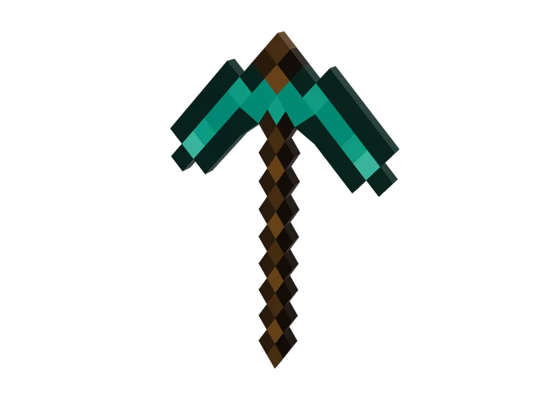 Diamondpickaxe 01 — 3D render of the melee model, shown from the side