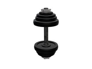 Dumbell — 3D render of the melee model, shown from the side
