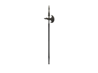 Halberd — 3D render of the melee model, shown from the side