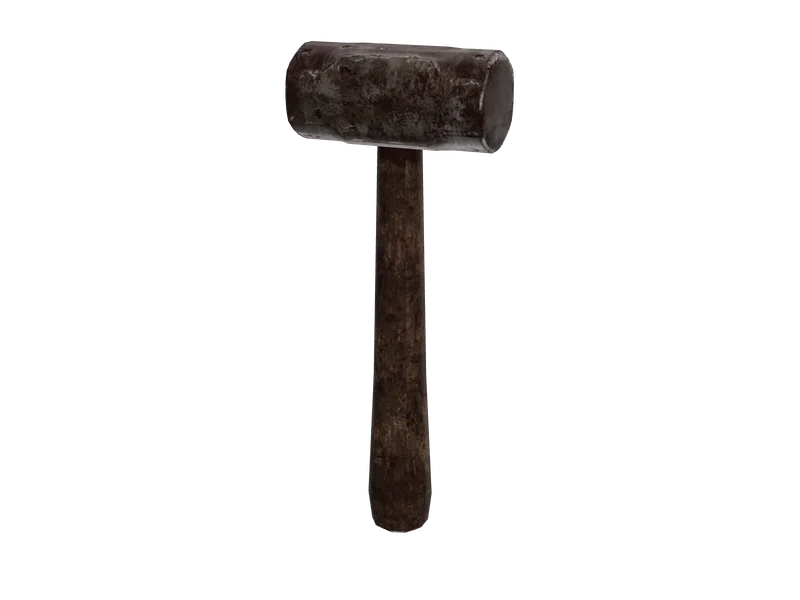 Hammer Leather — 3D render of the melee model, shown from the side