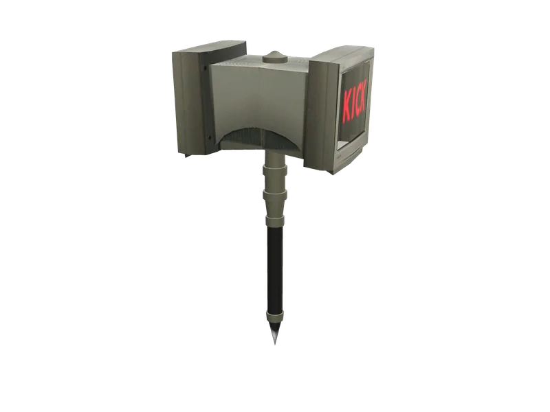 Kickhammer — 3D render of the melee model, shown from the side