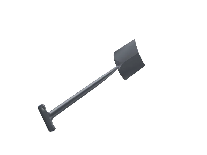 Pelle — 3D render of the melee model, shown from the side