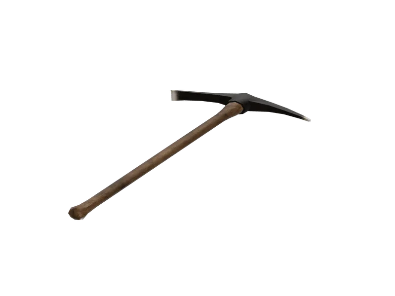 Pickaxe — 3D render of the melee model, shown from the side