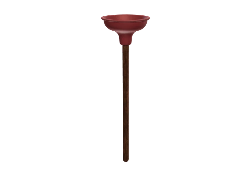 Plunger — 3D render of the melee model, shown from the side