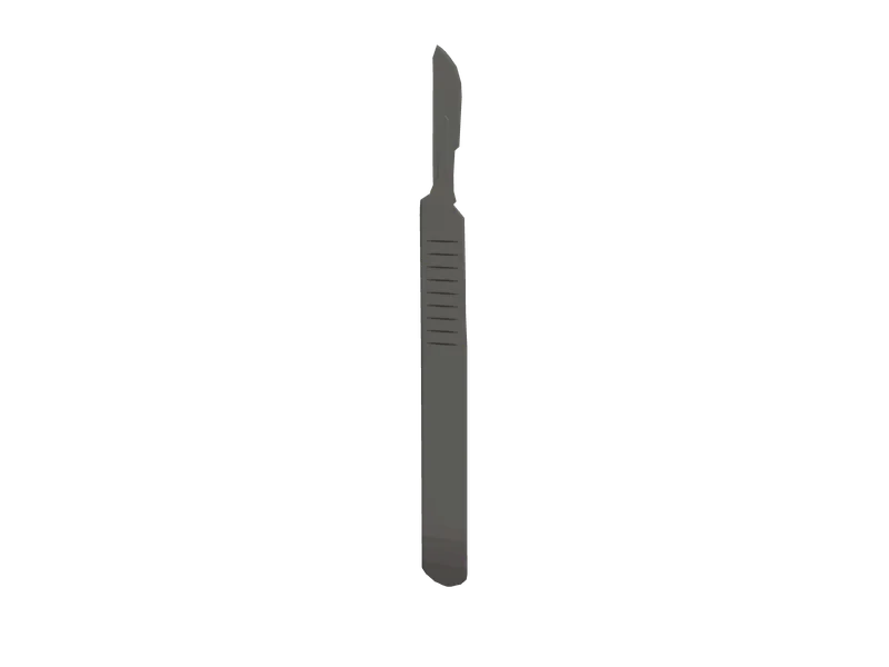 Scalpel 01 — 3D render of the melee model, shown from the side