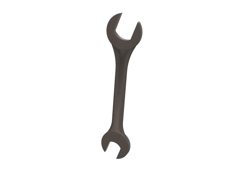 Spanner — 3D render of the melee model, shown from the side