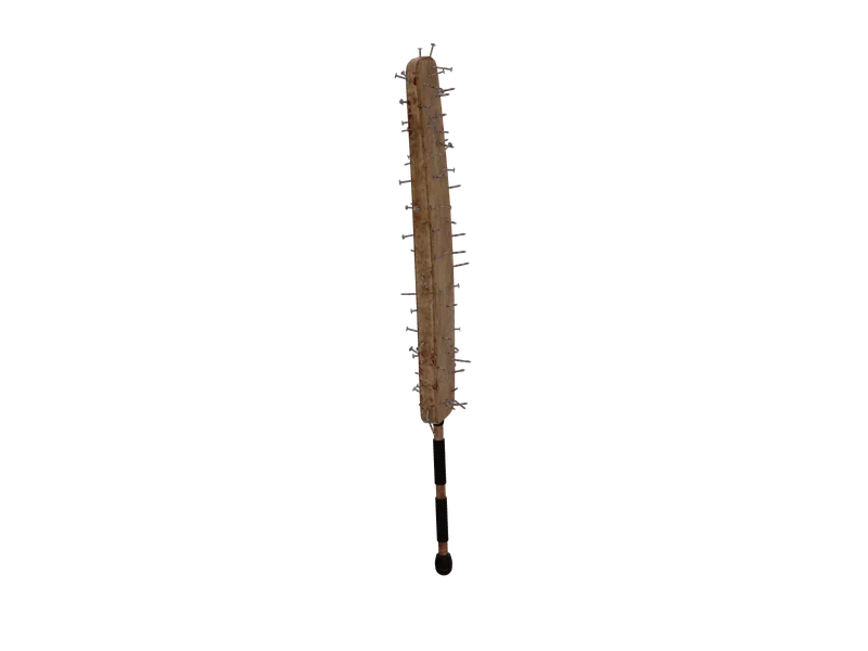 Spikedcricketbat — 3D render of the melee model, shown from the side