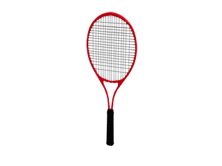 Tennisracket — 3D render of the melee model, shown from the side