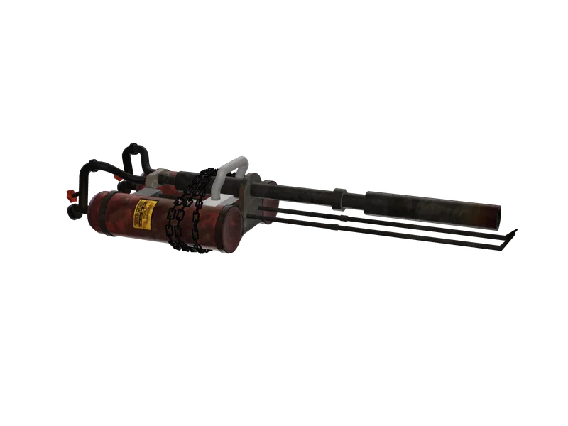 Flamethrower — 3D render of the machine gun model, shown from the side