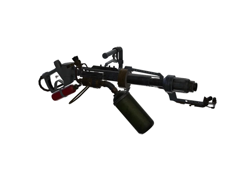 Flamethrower2 — 3D render of the machine gun model, shown from the side