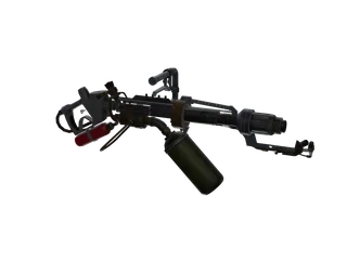 Flamethrower2 — 3D render of the machine gun model, shown from the side
