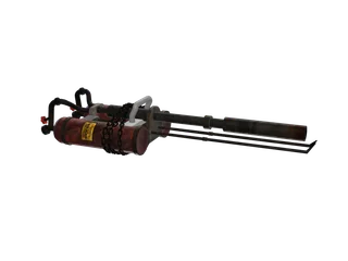 Flamethrower — 3D render of the machine gun model, shown from the side