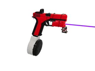 Fox5switch — 3D render of the pistol model, shown from the side