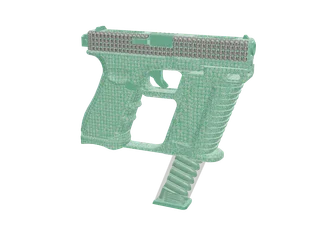 Gkitfem17 Green — 3D render of the pistol model, shown from the side