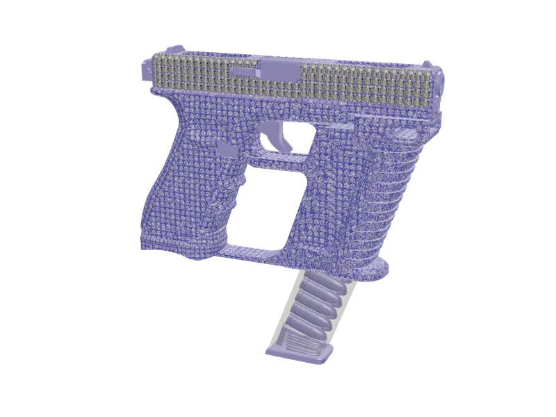 Gkitfem17 Purple — 3D render of the pistol model, shown from the side