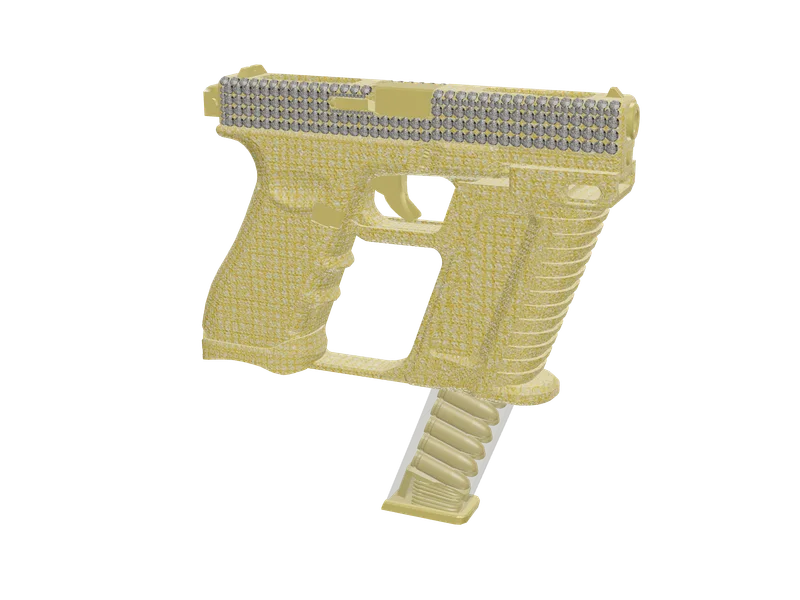 Gkitfem17 Yellow — 3D render of the pistol model, shown from the side
