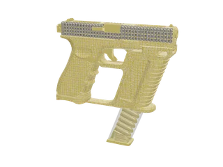 Gkitfem17 Yellow — 3D render of the pistol model, shown from the side