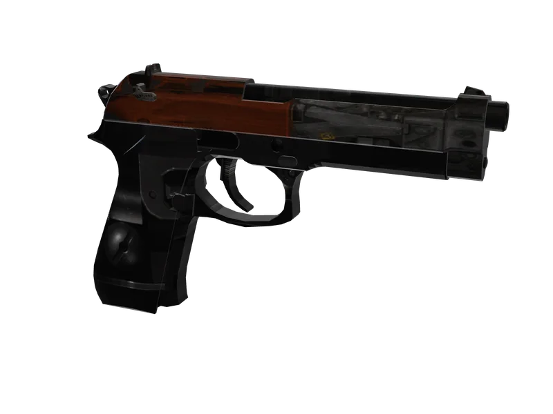 M9 — 3D render of the pistol model, shown from the side