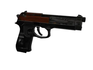 M9 — 3D render of the pistol model, shown from the side