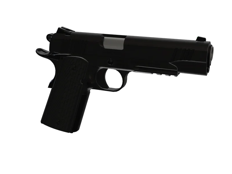 Pistol — 3D render of the pistol model, shown from the side