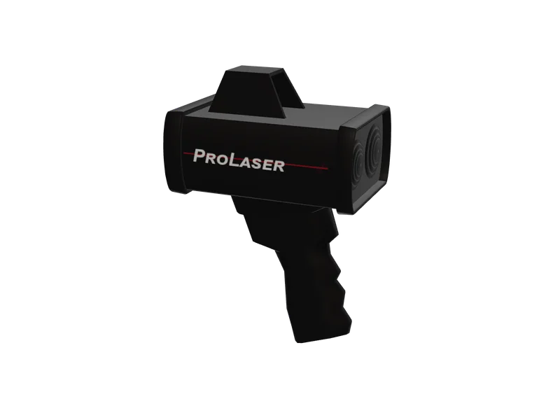Radar Pistol — 3D render of the pistol model, shown from the side
