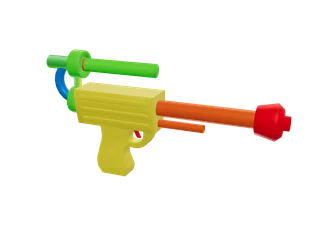 Waterpistol — 3D render of the pistol model, shown from the side