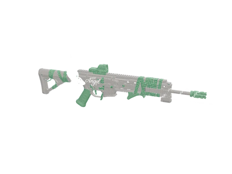 Angel9vvs Green — 3D render of the smg model, shown from the side