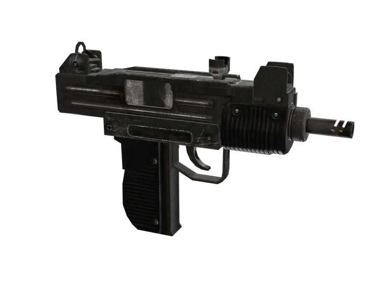 Uzi — 3D render of the smg model, shown from the side