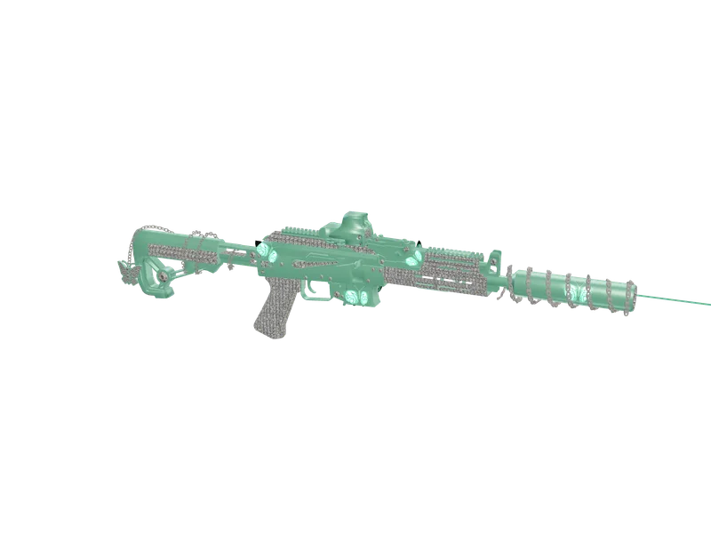 Bfshotty Green — 3D render of the shotgun model, shown from the side