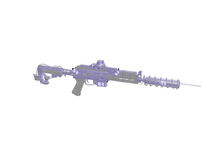 Bfshotty Purple — 3D render of the shotgun model, shown from the side