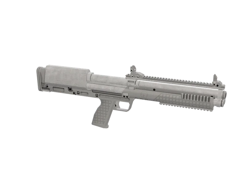 Flashball — 3D render of the shotgun model, shown from the side