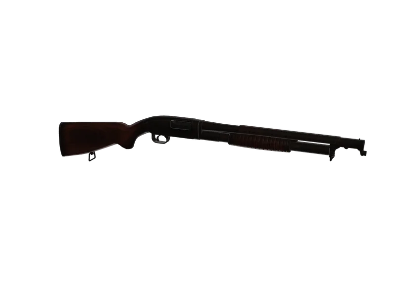 Oldshotgun — 3D render of the shotgun model, shown from the side