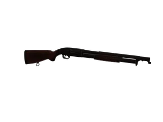 Oldshotgun — 3D render of the shotgun model, shown from the side