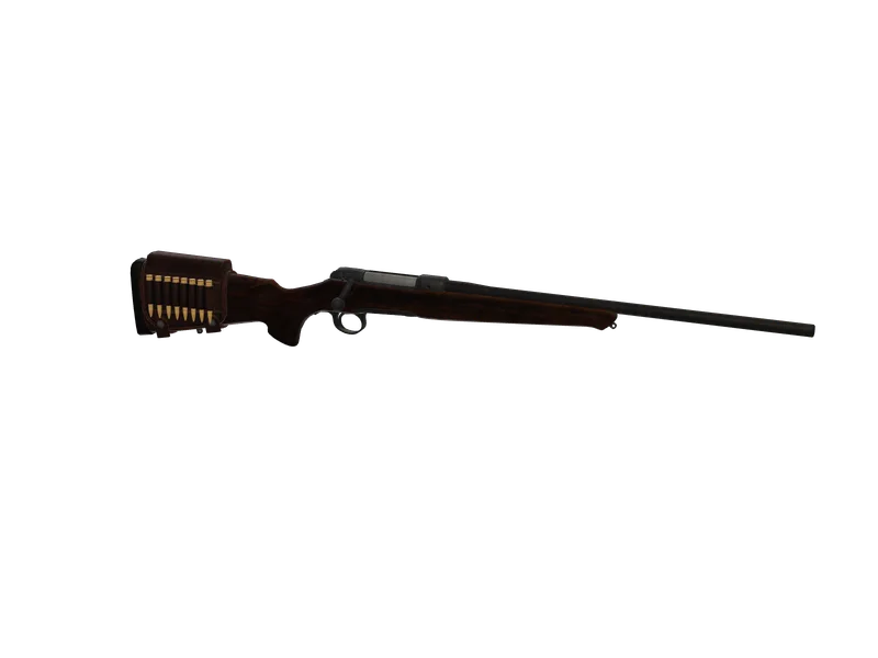 Hunt — 3D render of the sniper model, shown from the side