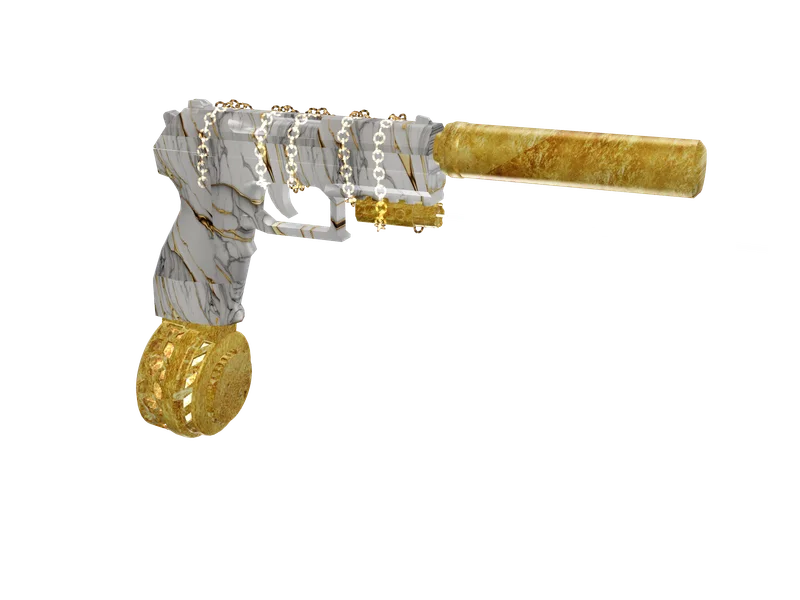 Luxswitc — 3D render of the pistol model, shown from the side