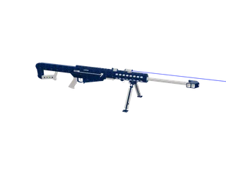 P1 — 3D render of the rifle model, shown from the side
