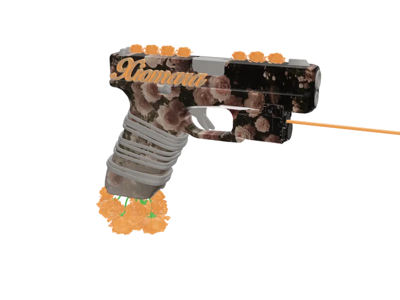 Xiomara — 3D render of the pistol model, shown from the side