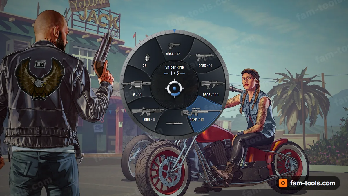Aperture weapon wheel in the Cobalt lens palette