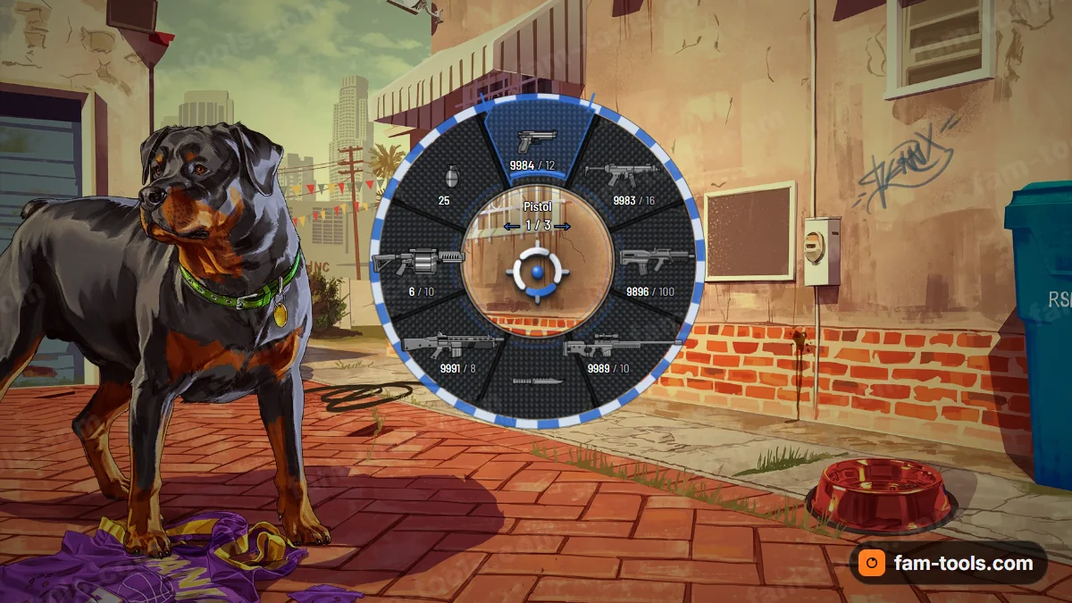Apex weapon wheel in the Midnight blue palette