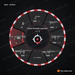 Apex FiveM-compatible weapon wheel, race-spec carbon wings, kerb stripes and a timing-board selection