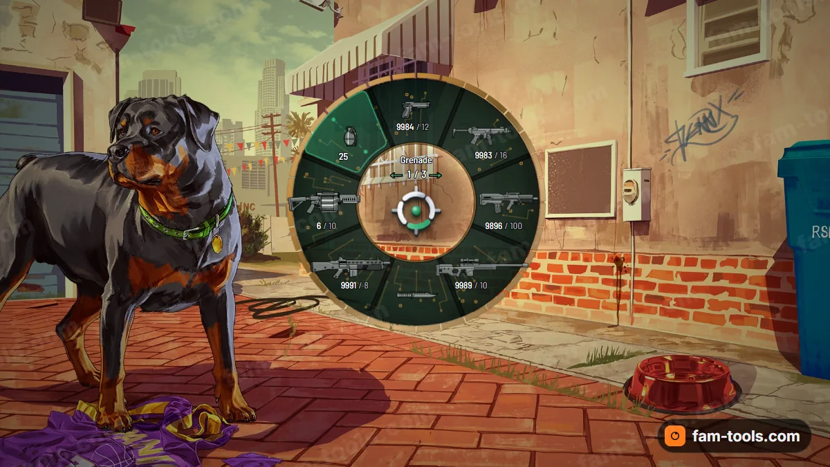 Board weapon wheel in the Solder green palette