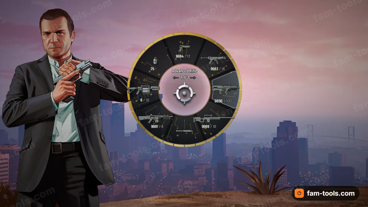 Board weapon wheel in the Matte black palette