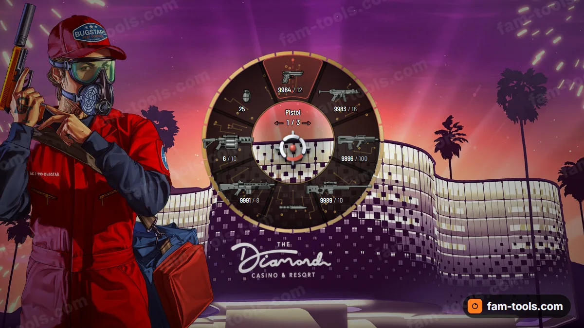 Board weapon wheel in the Red mask palette