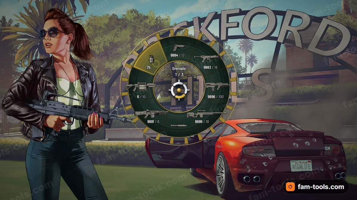 Bullion weapon wheel in the Vault green palette